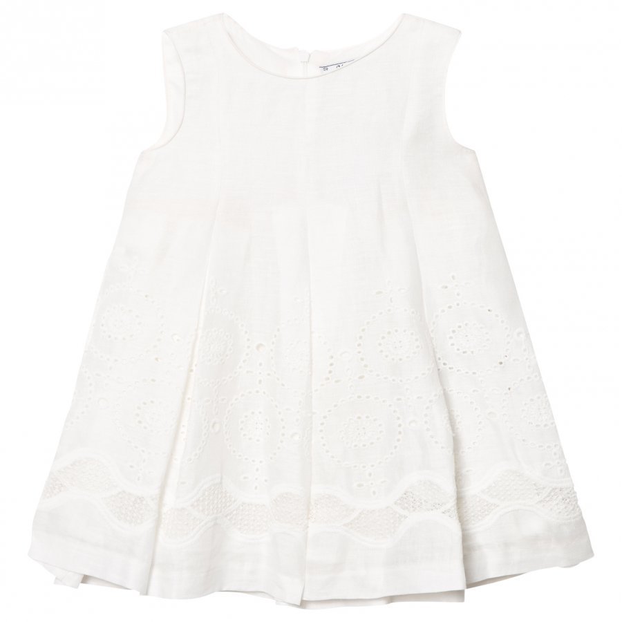 Mayoral Cream Eyelet Linen Dress Juhlamekko