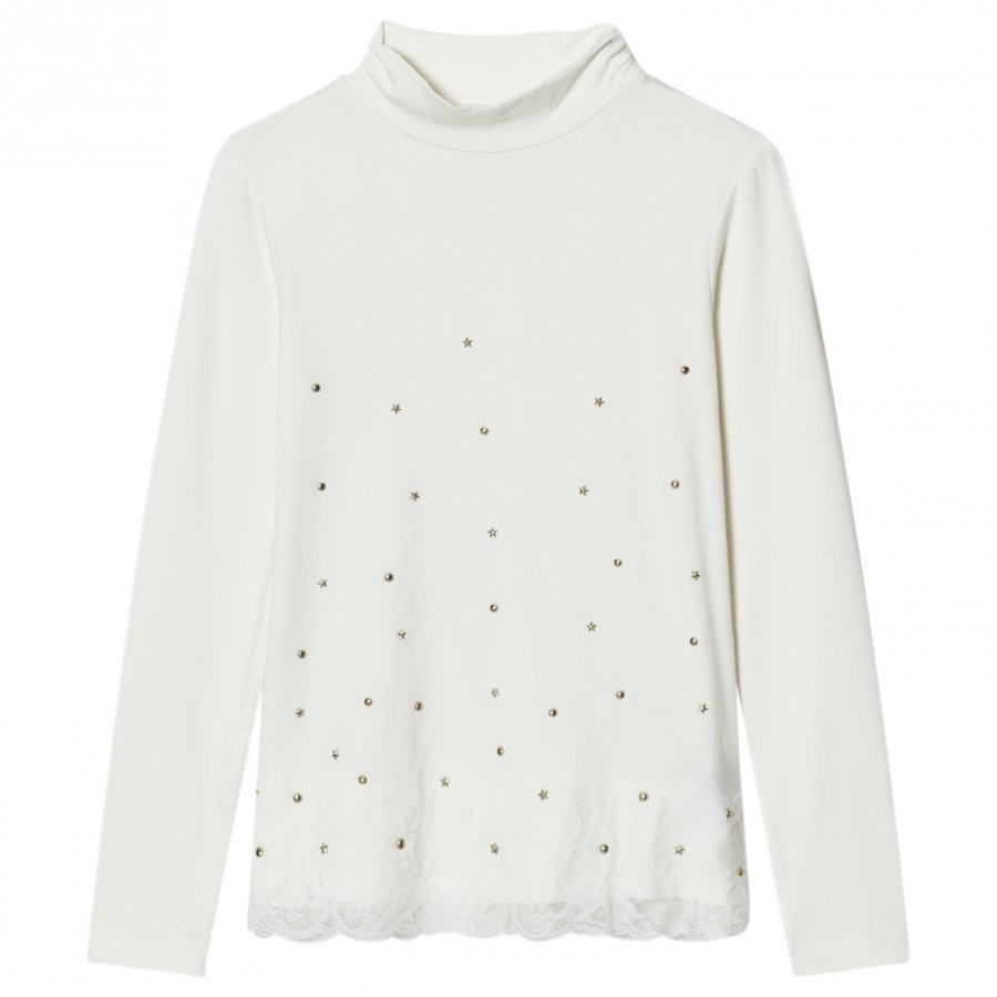 Mayoral Cream Studded Turtleneck Tee T-Paita