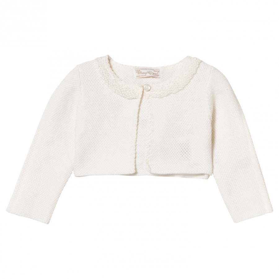 Mayoral Cream Textured Knit Bolero Neuletakki