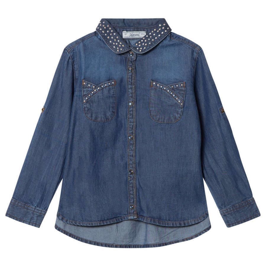 Mayoral Dark Studded Denim Shirt Kauluspaita