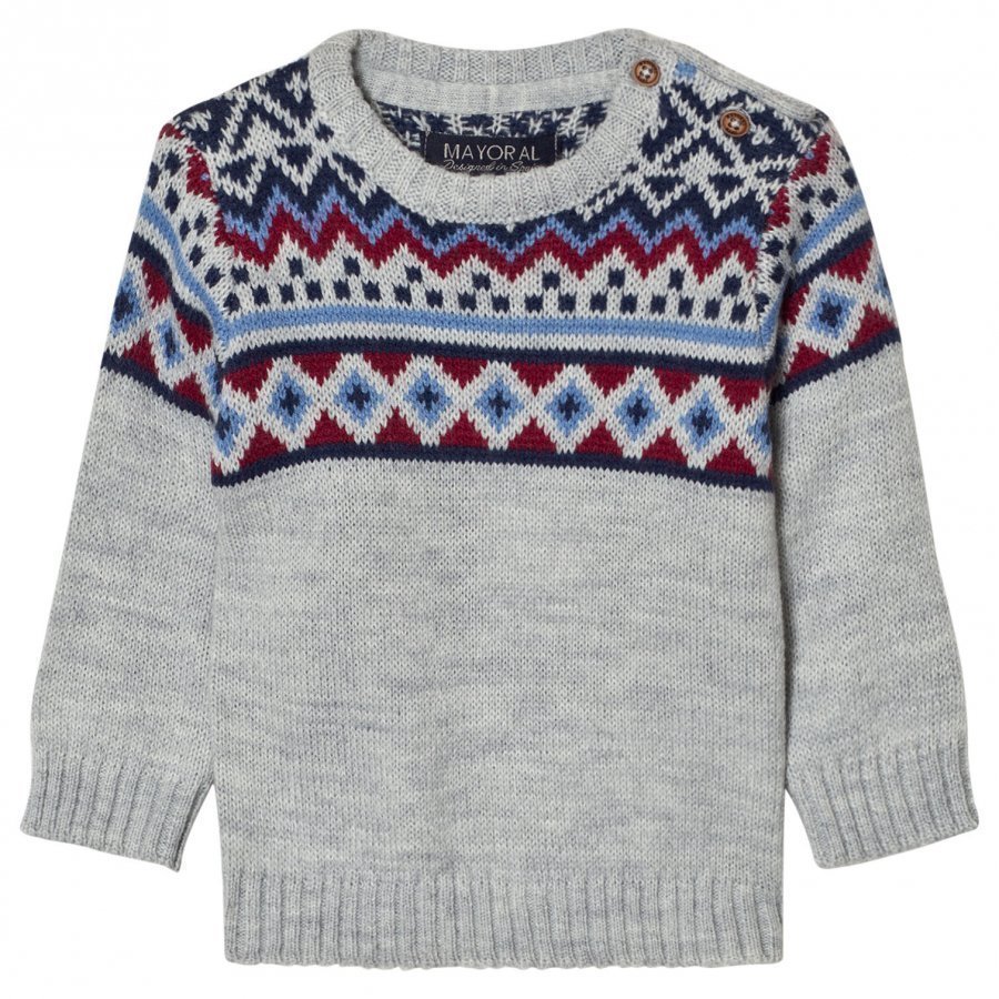 Mayoral Grey Fairisle Jacquard Jumper Paita