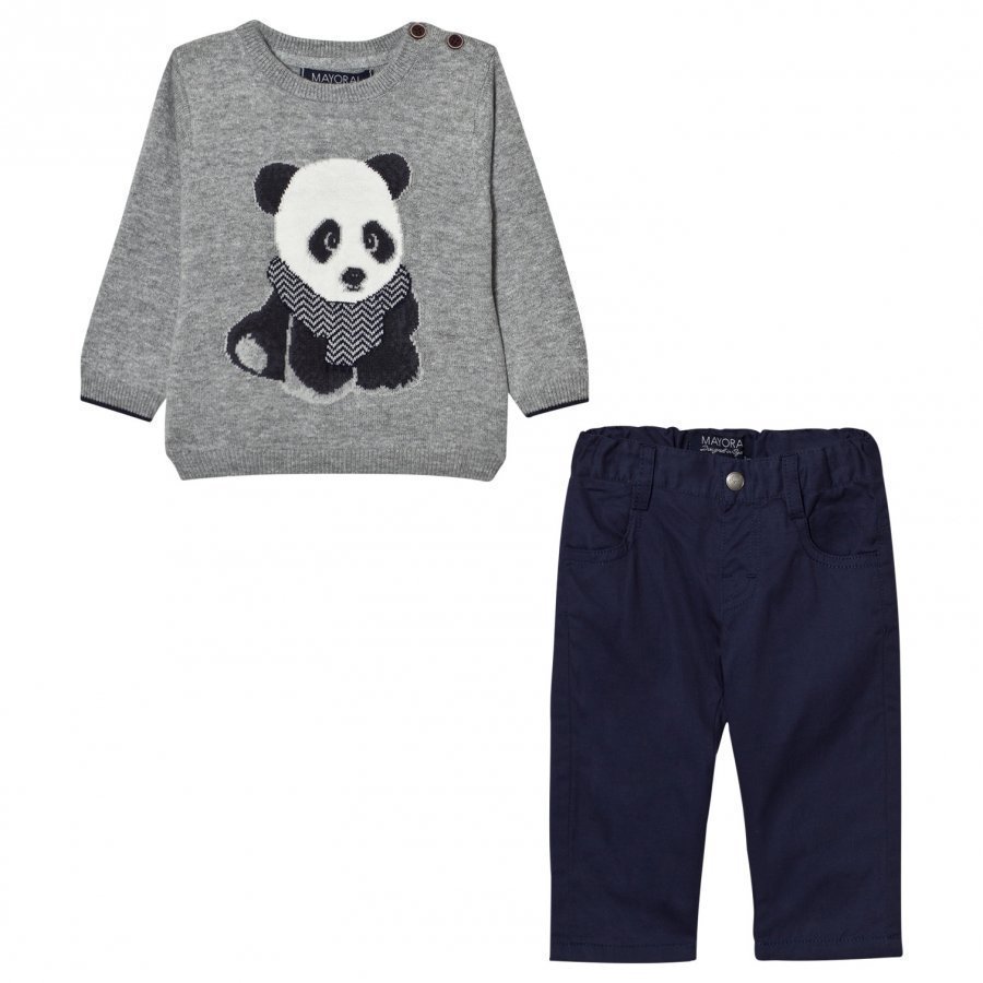 Mayoral Grey Panda Jumper And Trousers Set Asusetti