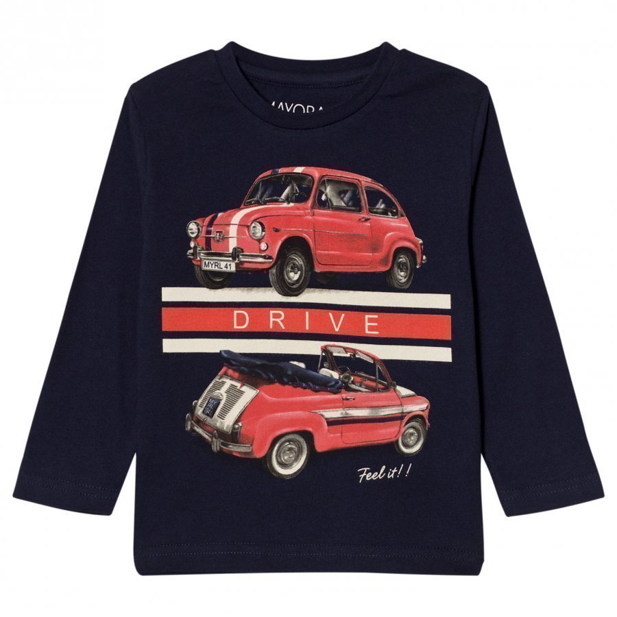 Mayoral Navy Car Print Tee Pitkähihainen T-Paita