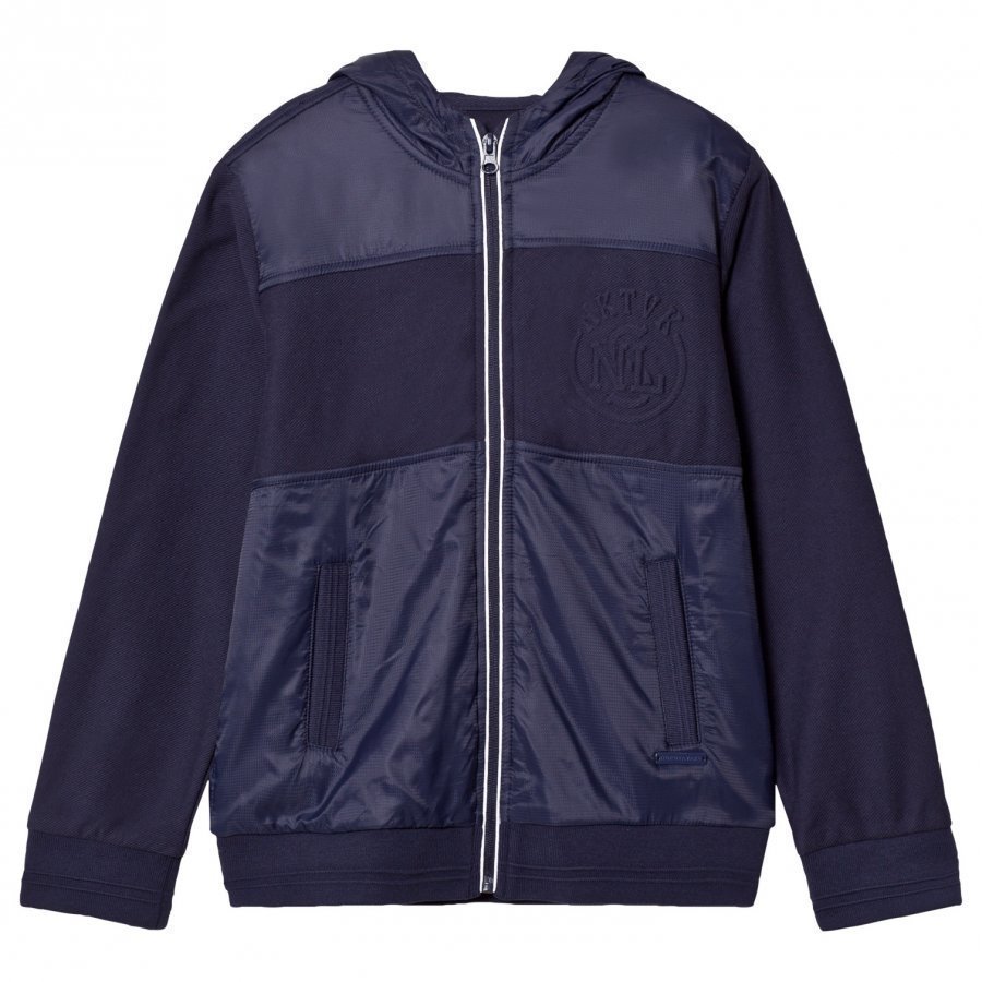 Mayoral Navy Contrast Fabric Hoodie Huppari