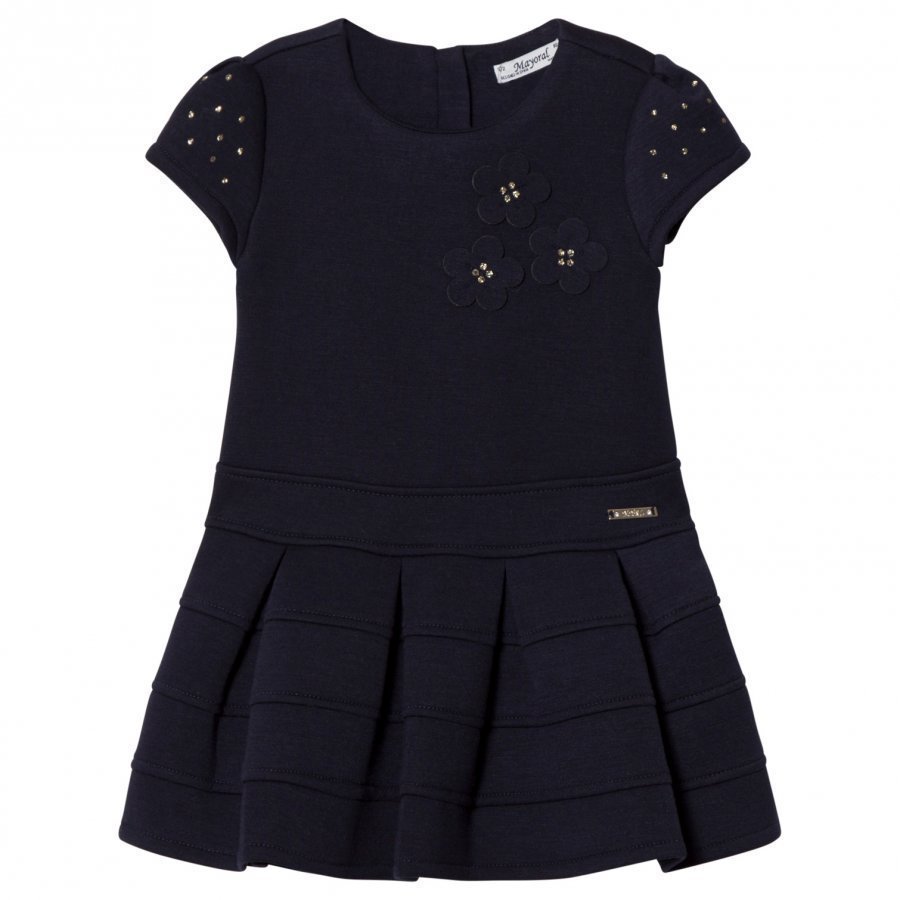 Mayoral Navy Flower Applique Milano Dress Juhlamekko