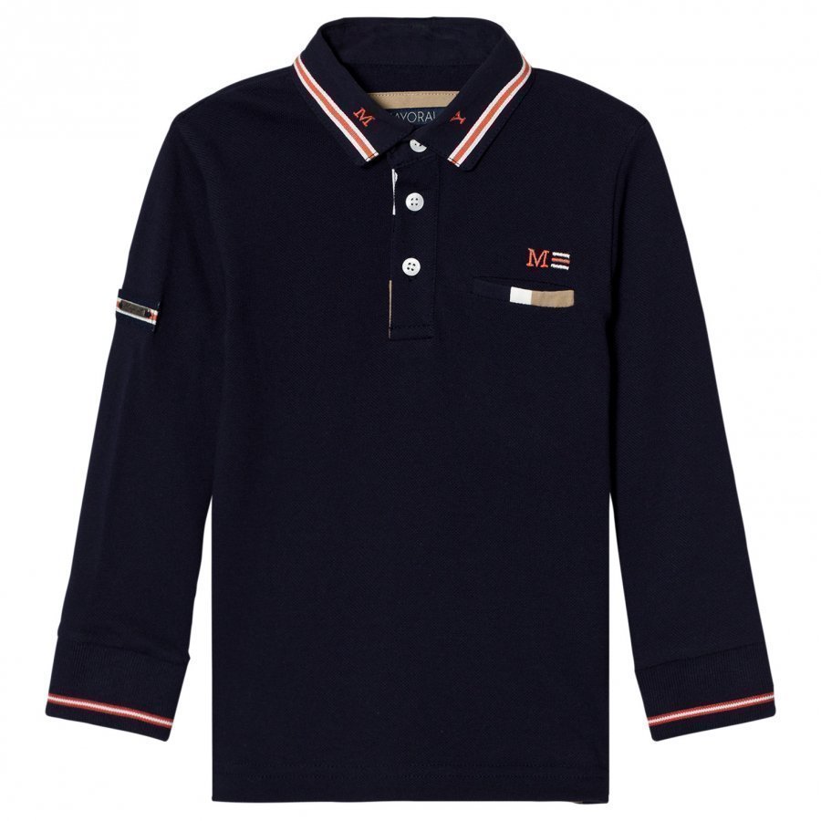 Mayoral Navy Long Sleeve Polo Pikeepaita