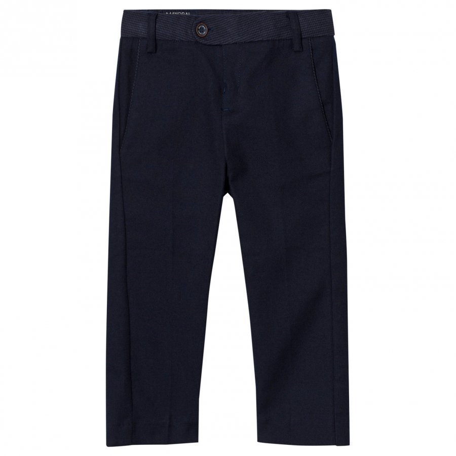 Mayoral Navy Smart Trousers With Printed Waistband Housut