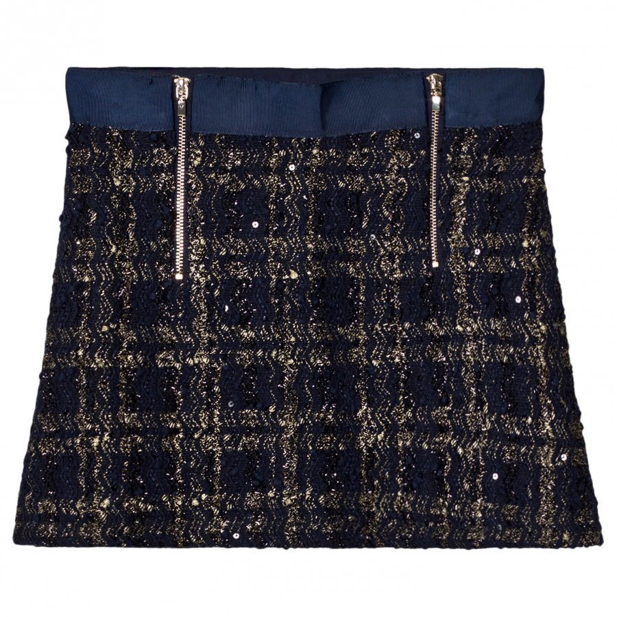 Mayoral Navy Tweed Zip Skirt Lyhyt Hame