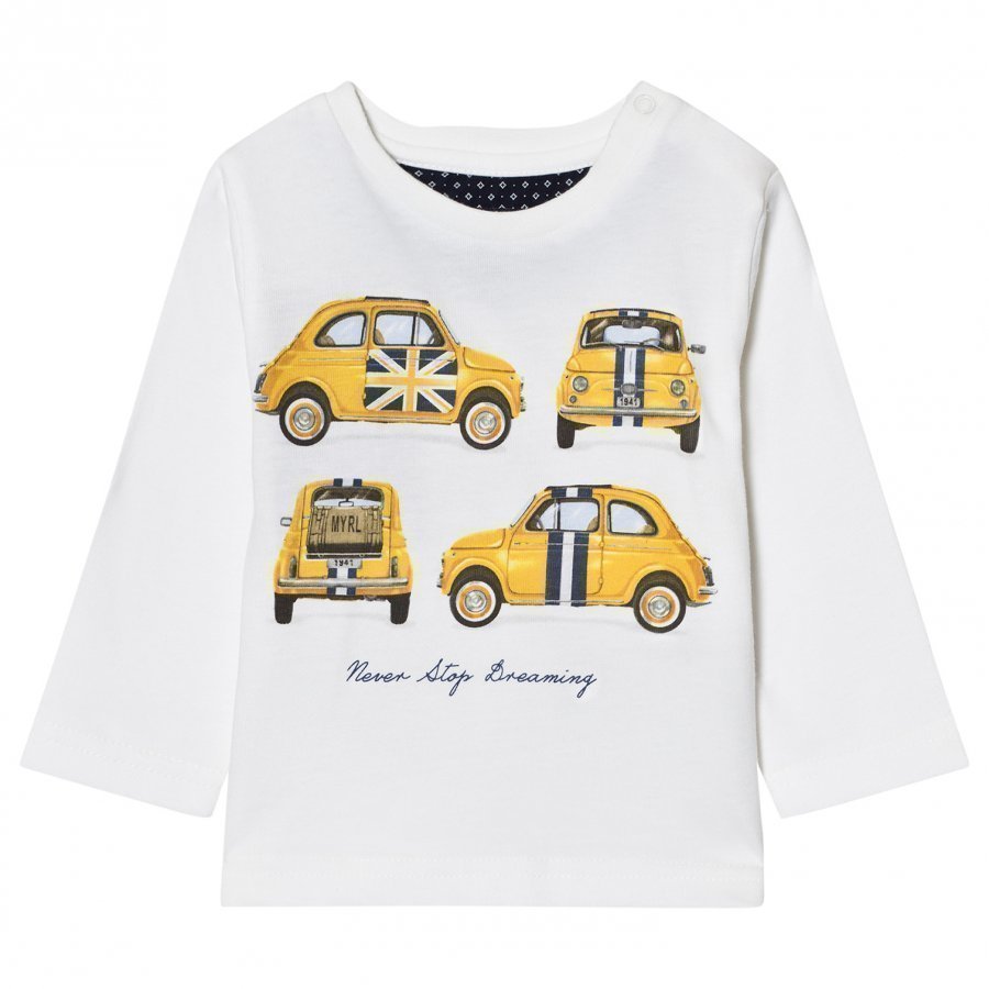 Mayoral Off-White Car Print Long Sleeve Tee T-Paita