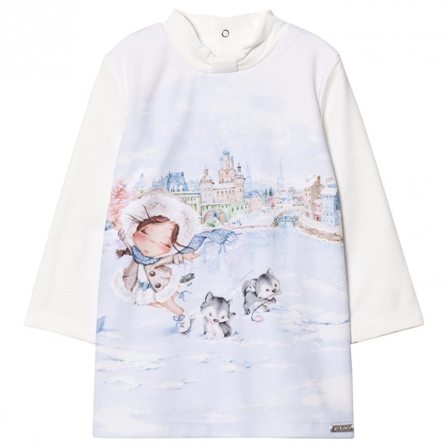 Mayoral Off White Girl Print Dress Mekko