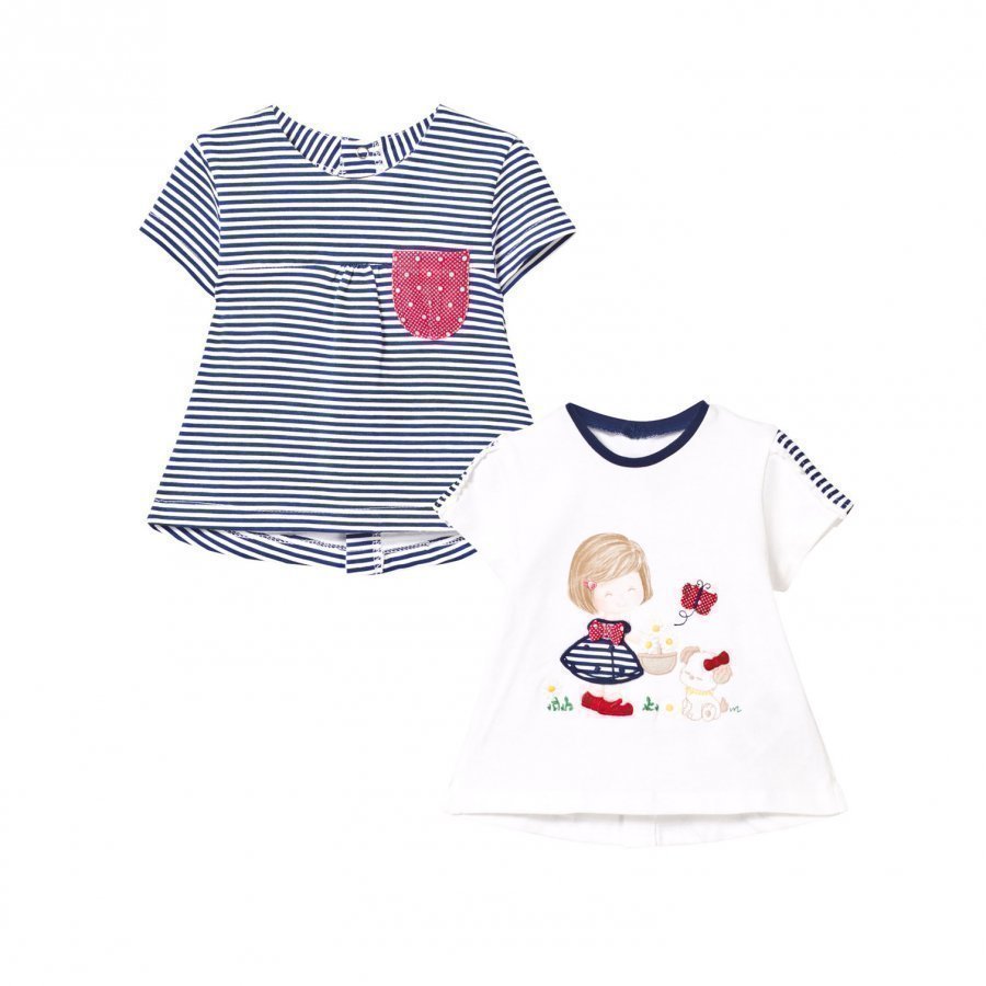 Mayoral Pack Of 2 Girl Print And Stripe Tees T-Paita