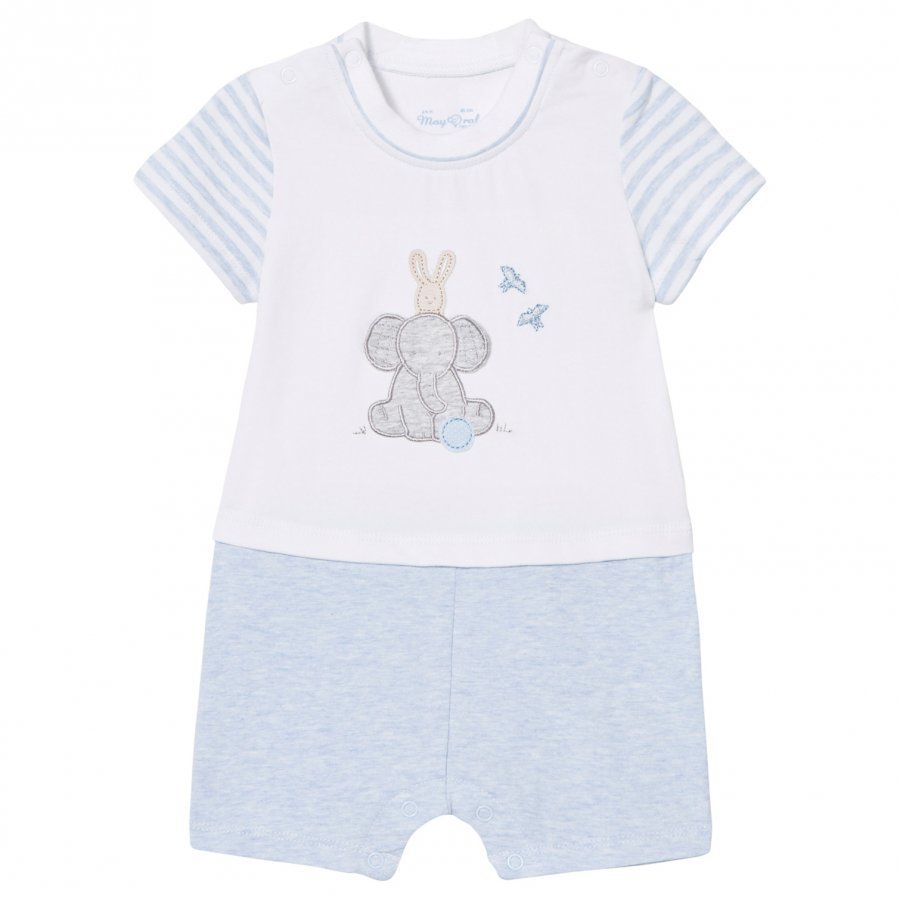 Mayoral Pale Blue Elephant And Bunny Romper Puku