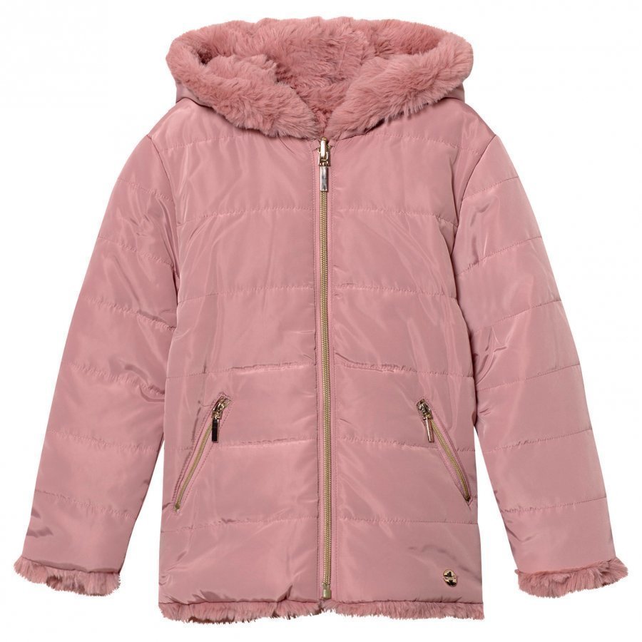 Mayoral Pale Pink Reversible Faux Fur Coat Turkis