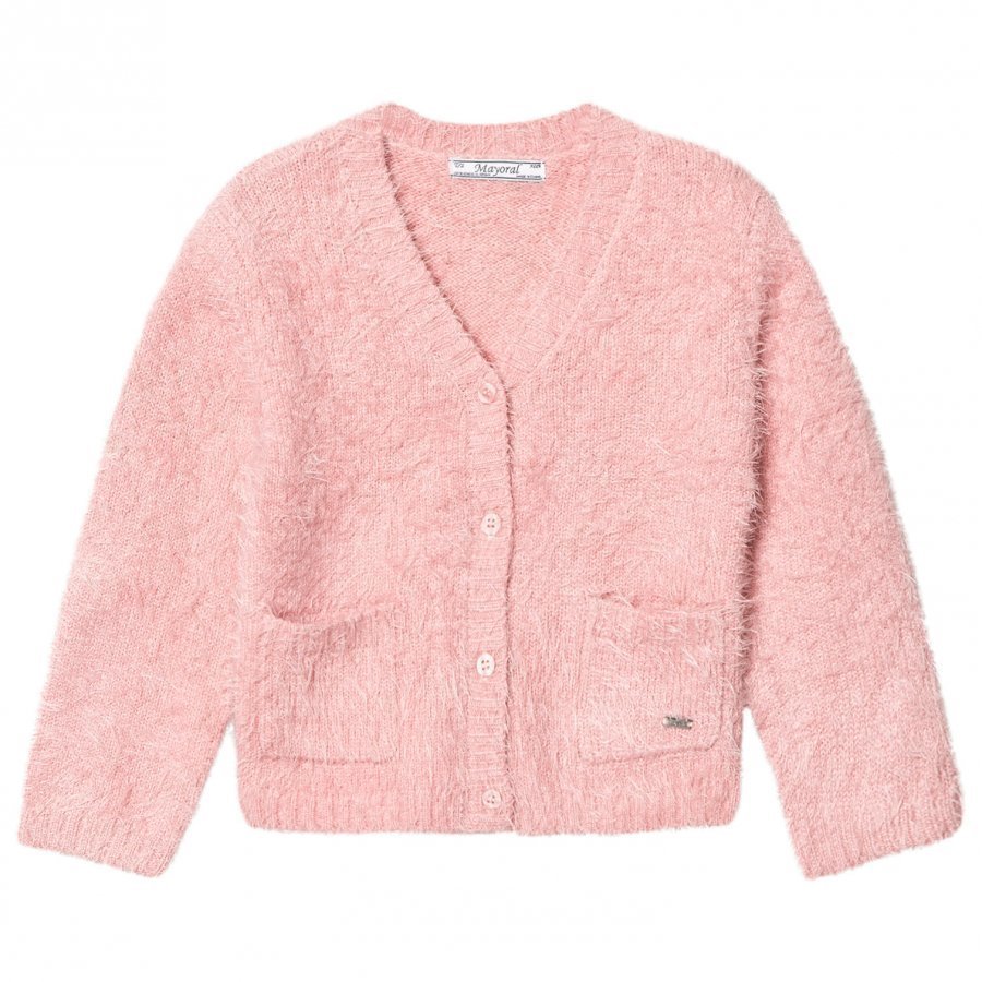 Mayoral Pink Fluffy Cardigan Neuletakki