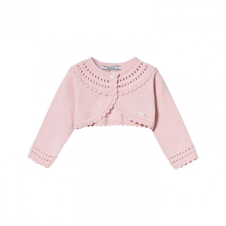 Mayoral Pink Knit Collar Bolero Neuletakki