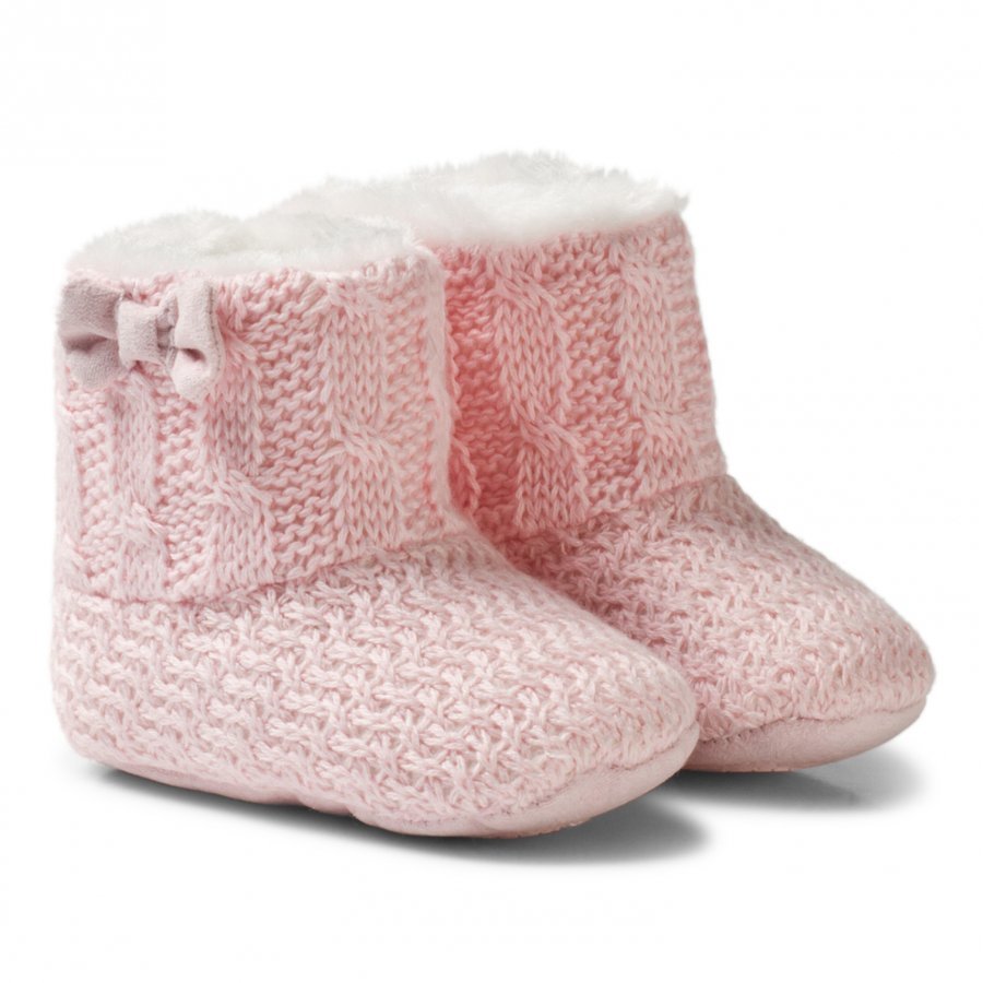 Mayoral Pink Knitted Faux Fur Lined Booties Vauvan Tossut