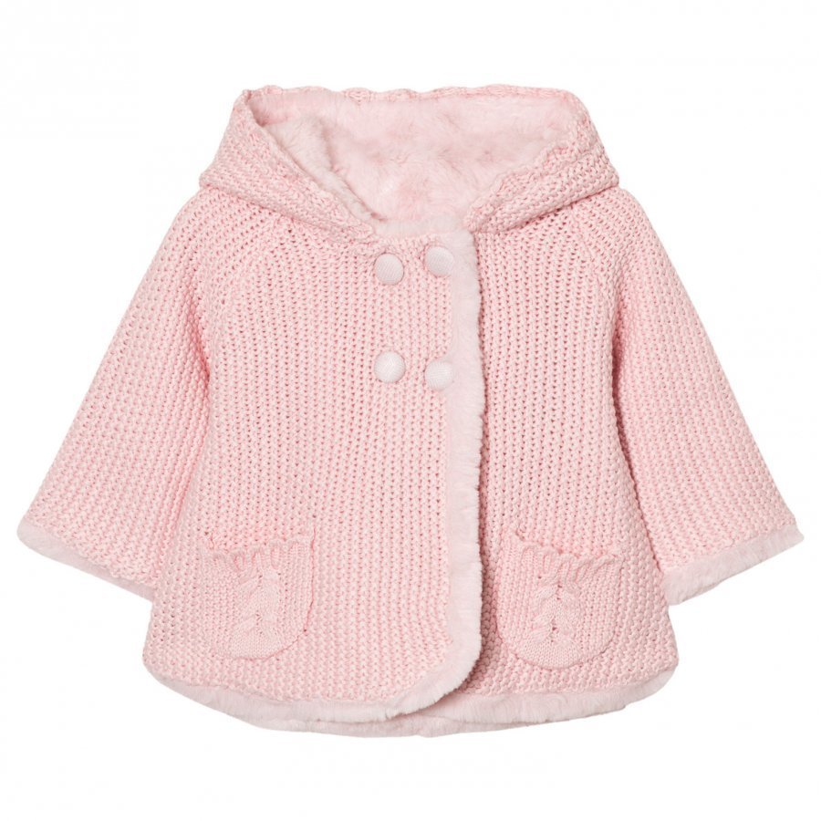 Mayoral Pink Pom Pom Knitted Cardigan Neuletakki