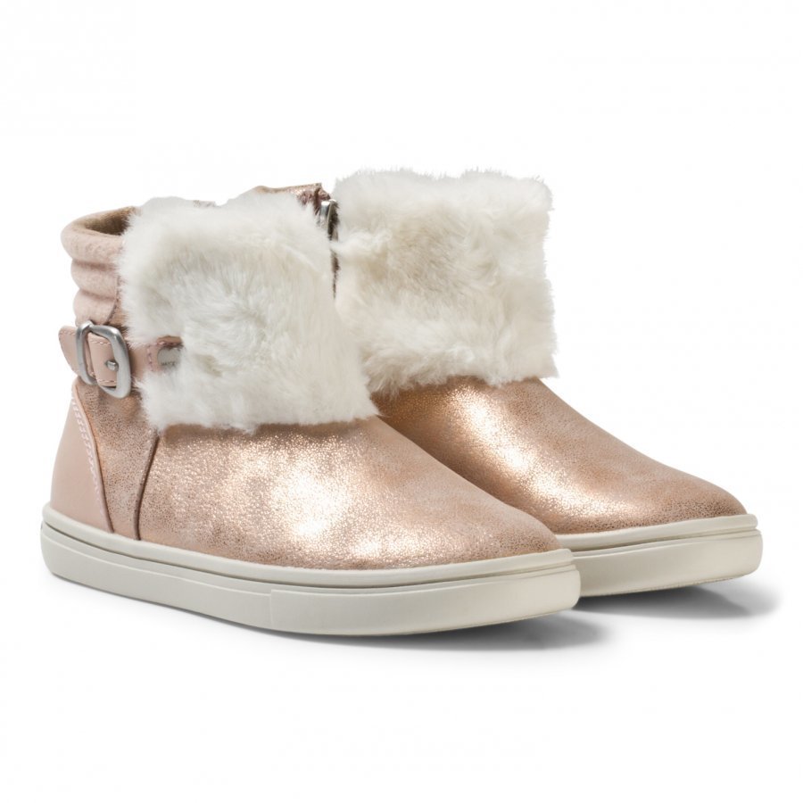 Mayoral Pink Shimmer Faux Fur Boots Nilkkurit