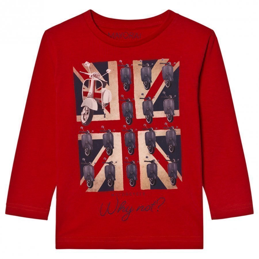 Mayoral Red Bike Union Jack Print Tee Pitkähihainen T-Paita