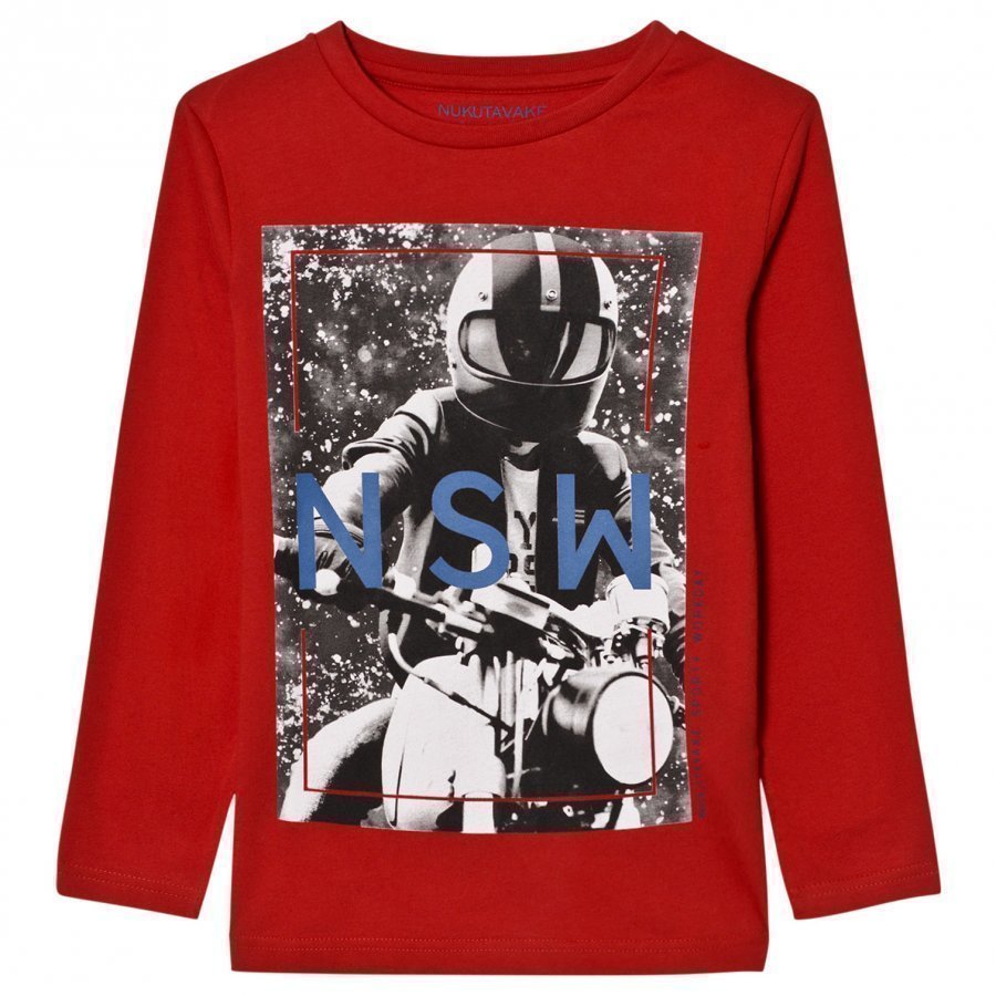 Mayoral Red Biker Print Tee Pitkähihainen T-Paita