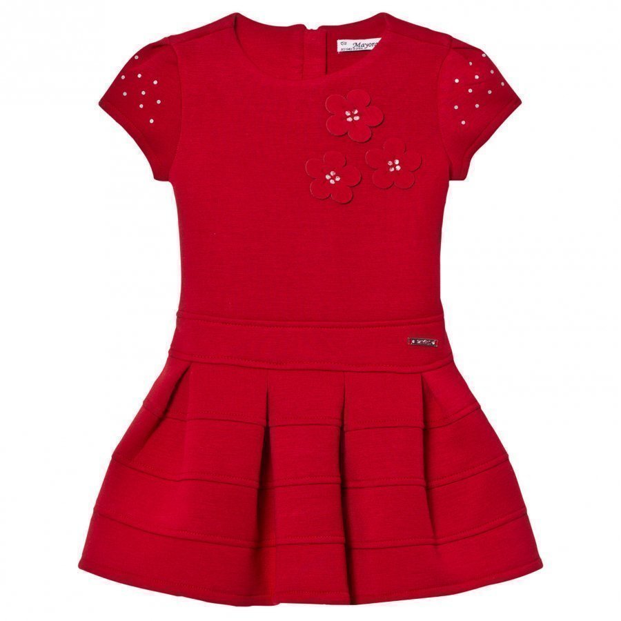 Mayoral Red Flower Applique Milano Dress Juhlamekko