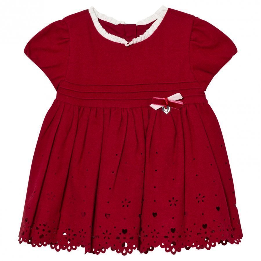 Mayoral Red Heart Embroidered Dress Juhlamekko