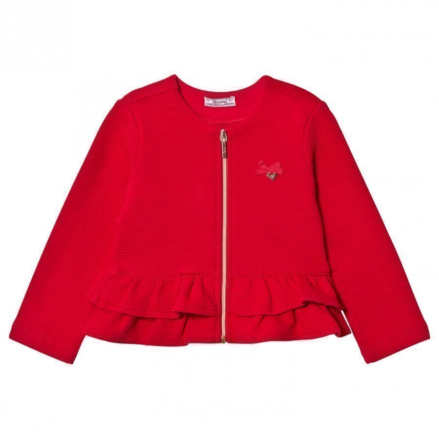 Mayoral Red Milano Peplum Cardigan Neuletakki