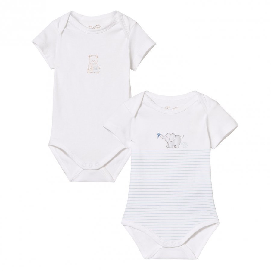 Mayoral White Animal Print And Stripe Body 2-Pack Body