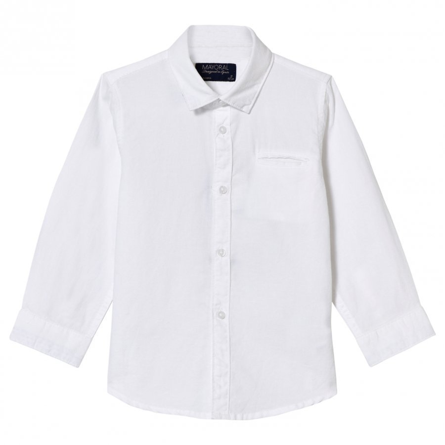 Mayoral White Linen Shirt Kauluspaita