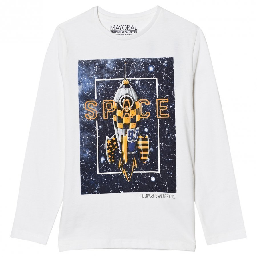 Mayoral White Space Print Tee Pitkähihainen T-Paita