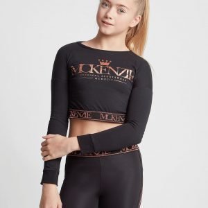 Mckenzie Girls' Kaia Long Sleeve Crop T-Paita Musta