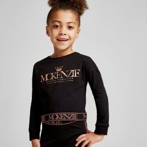 Mckenzie Girls' Mini Kaia Long Sleeve Crop T-Shirt Musta