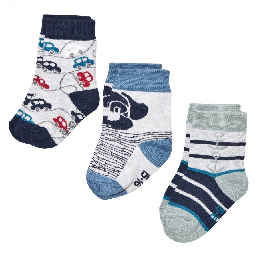 Melton 3- Pack Socks Marine Sukat