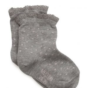 Melton Babysock Small Dots W/Lace