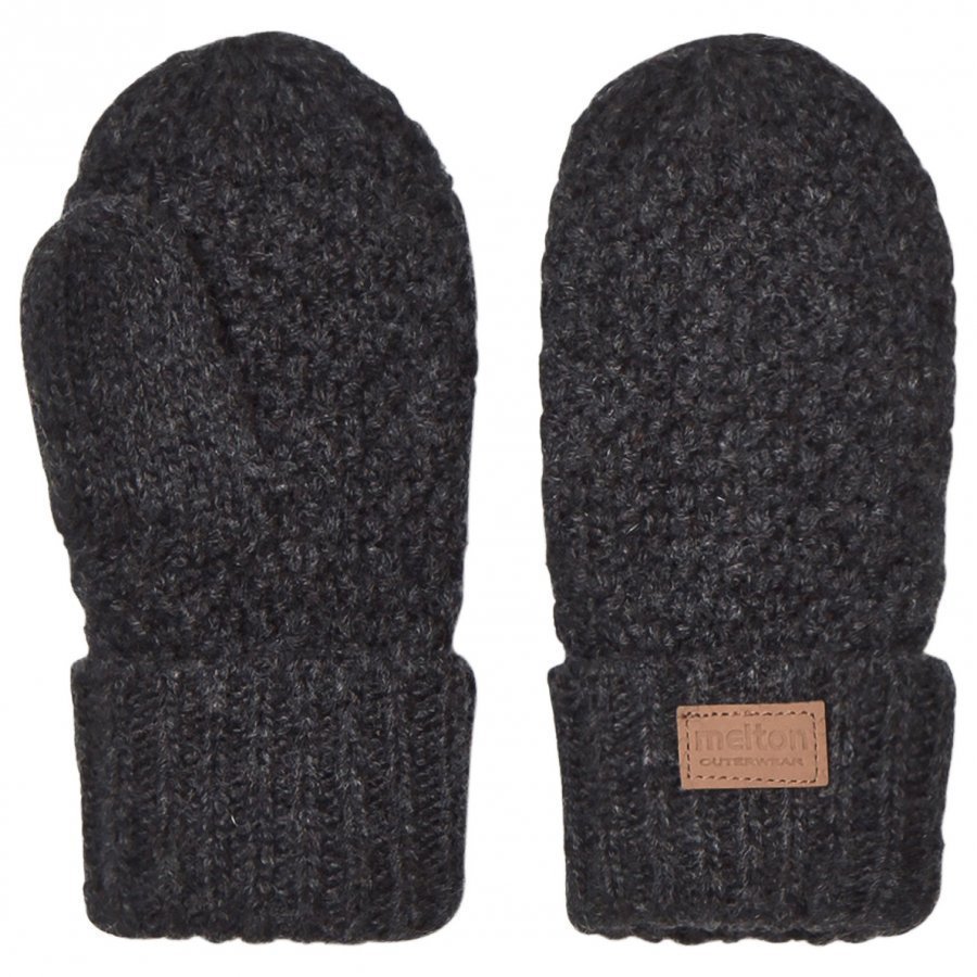 Melton Lamb Wool Sailor Mittens Dark Grey Fleece Lapaset