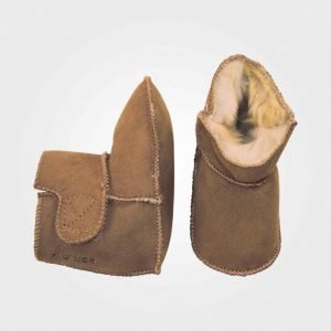 Melton Lambfur Bootie Camel Vauvan Tossut