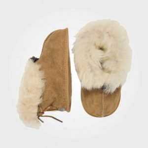 Melton Lambfur Shoe W/Toggle Camel Aamutossut