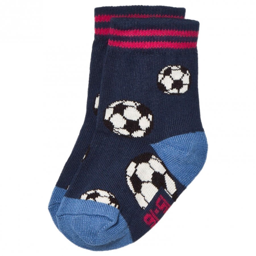 Melton Soccer Ball Baby Socks Navy Sukat