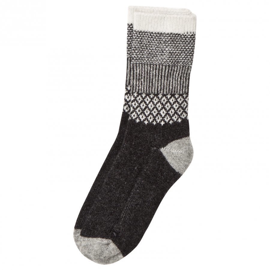 Melton Wool Socks Dark Grey Sukat