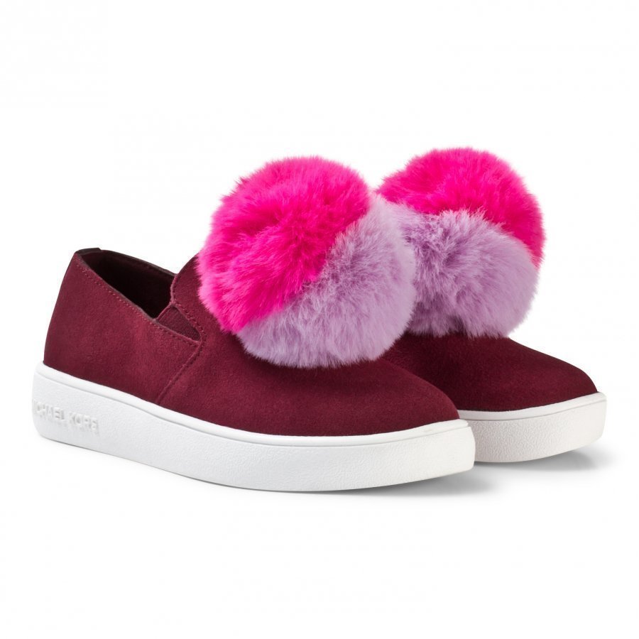 Michael Kors Purple Faux Fur Pom Pom Zia Ivy Scene Suede Trainers Lenkkarit