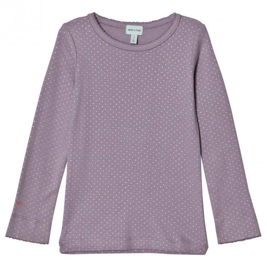 Mini A Ture Purple Long Sleeve Tee Silver Dot Pitkähihainen T-Paita