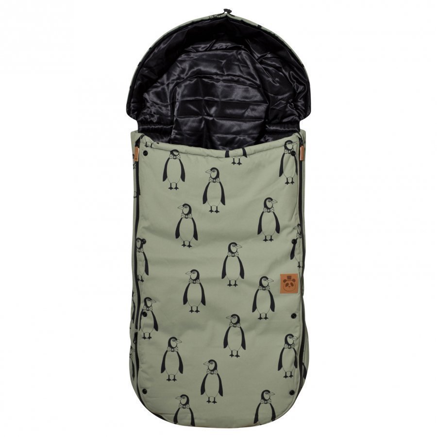 Mini Rodini Alaska Penguin Footmuff Green Lämpöpussi