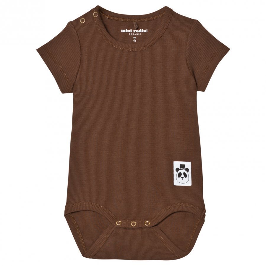 Mini Rodini Baby Body Rib Brown Romper Puku