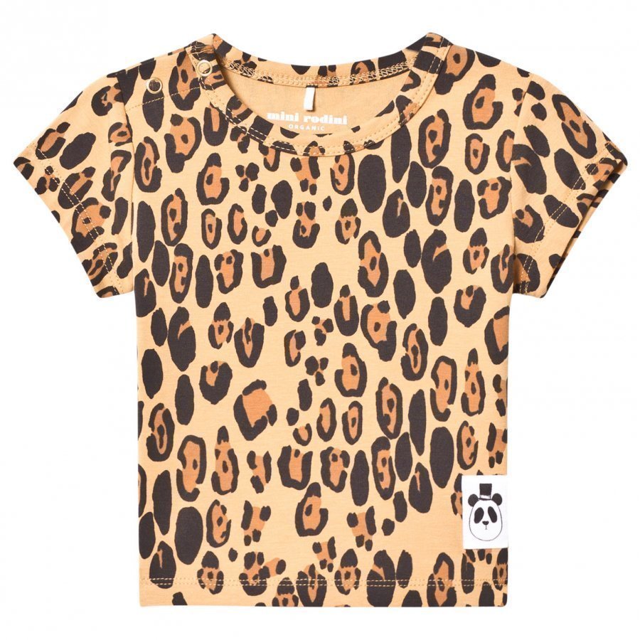 Mini Rodini Basic Leopard Tee Beige T-Paita