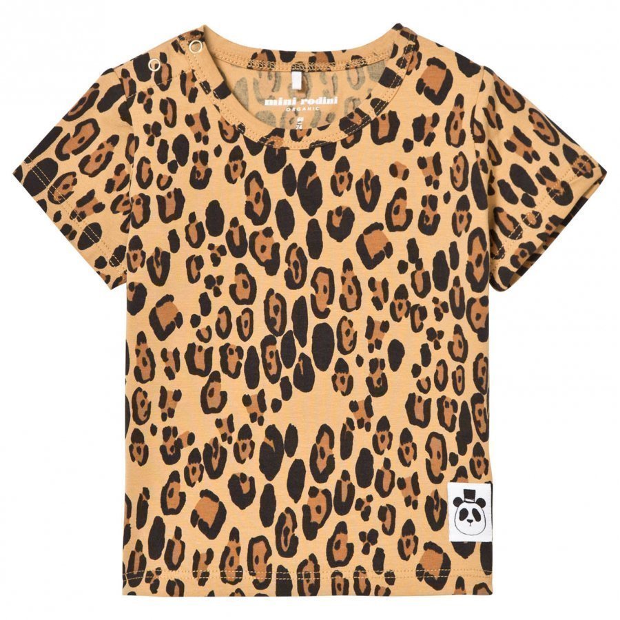 Mini Rodini Basic Leopard Tee Beige T-Paita