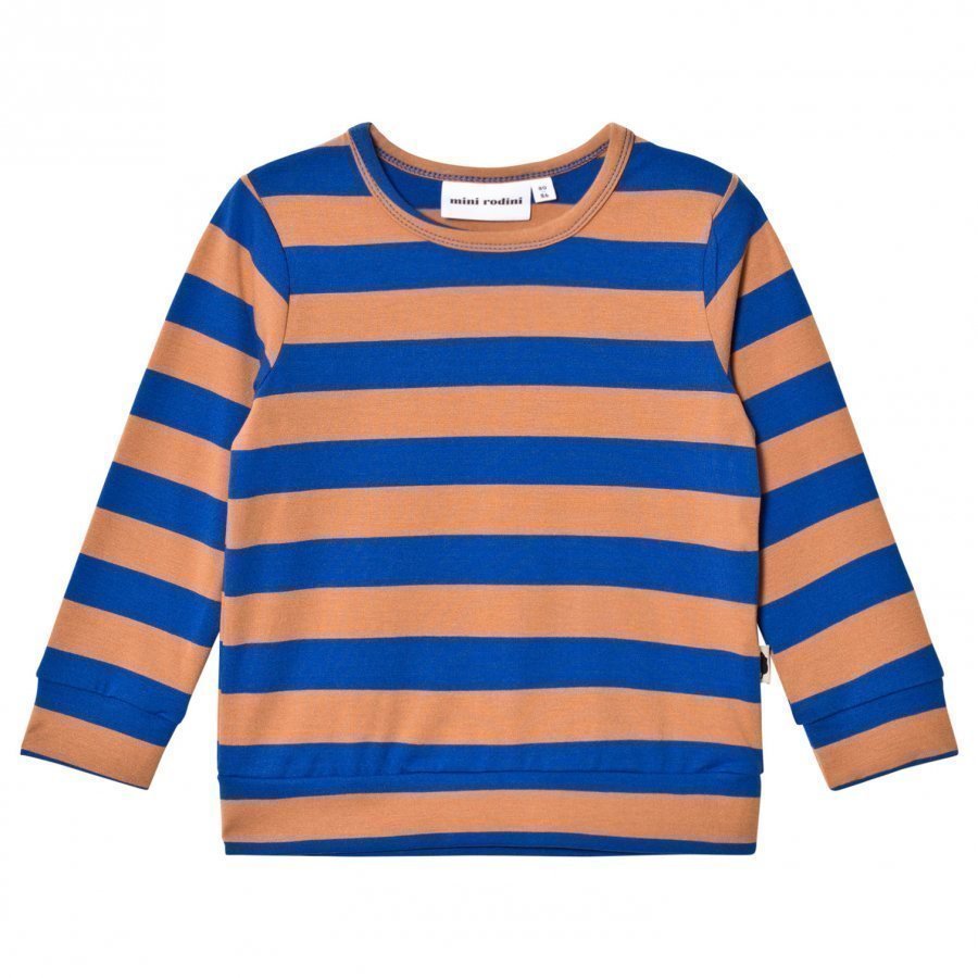 Mini Rodini Blockstripe Long Sleeve Tee Blue Pitkähihainen T-Paita