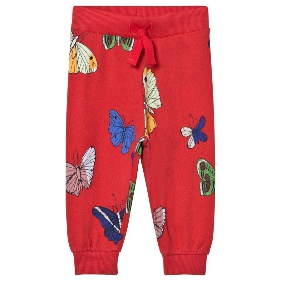 Mini Rodini Butterflies Sweatpants Red Verryttelyhousut