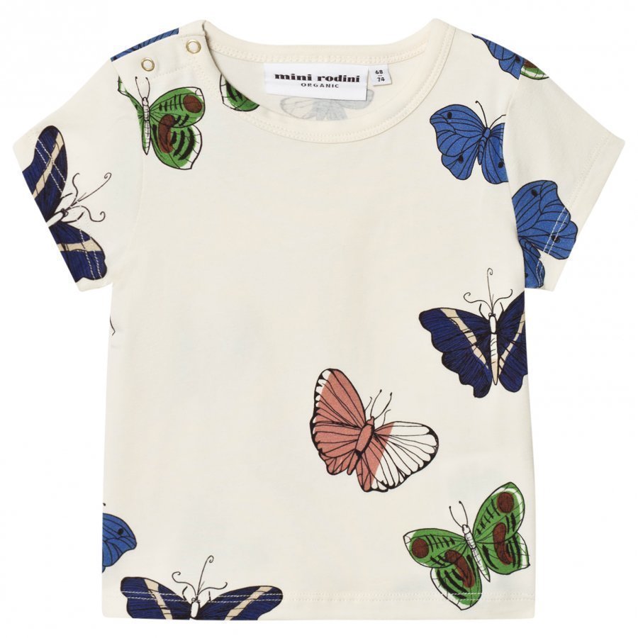 Mini Rodini Butterflies Tee Off White T-Paita