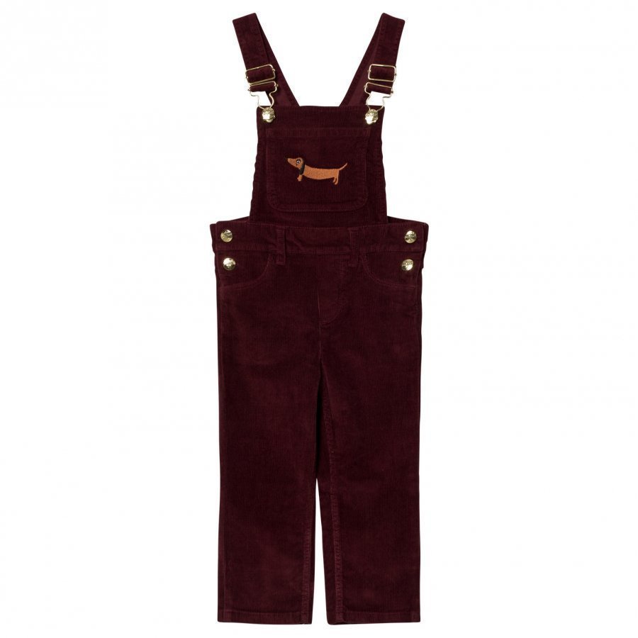 Mini Rodini Corduroy Overalls Burgundy Lappuhaalari