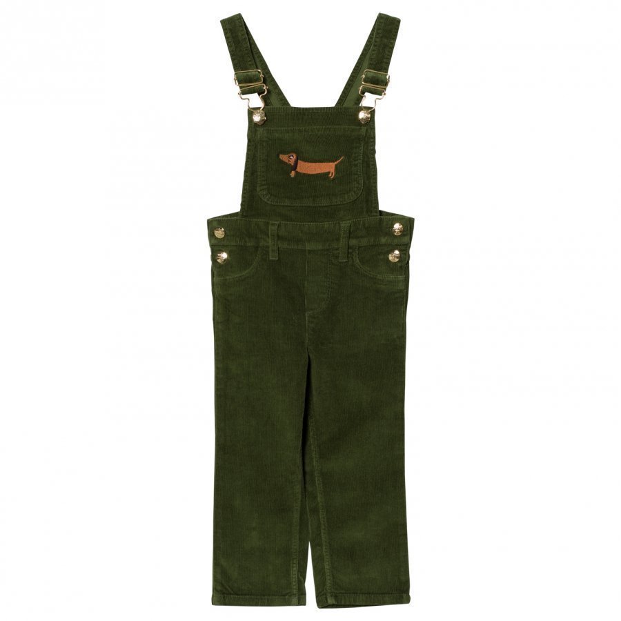 Mini Rodini Corduroy Overalls Dark Green Lappuhaalari